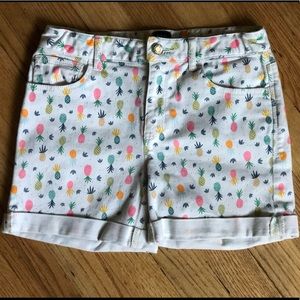 Girls Gap Stretch Denim Pineapple Shorts Sz12